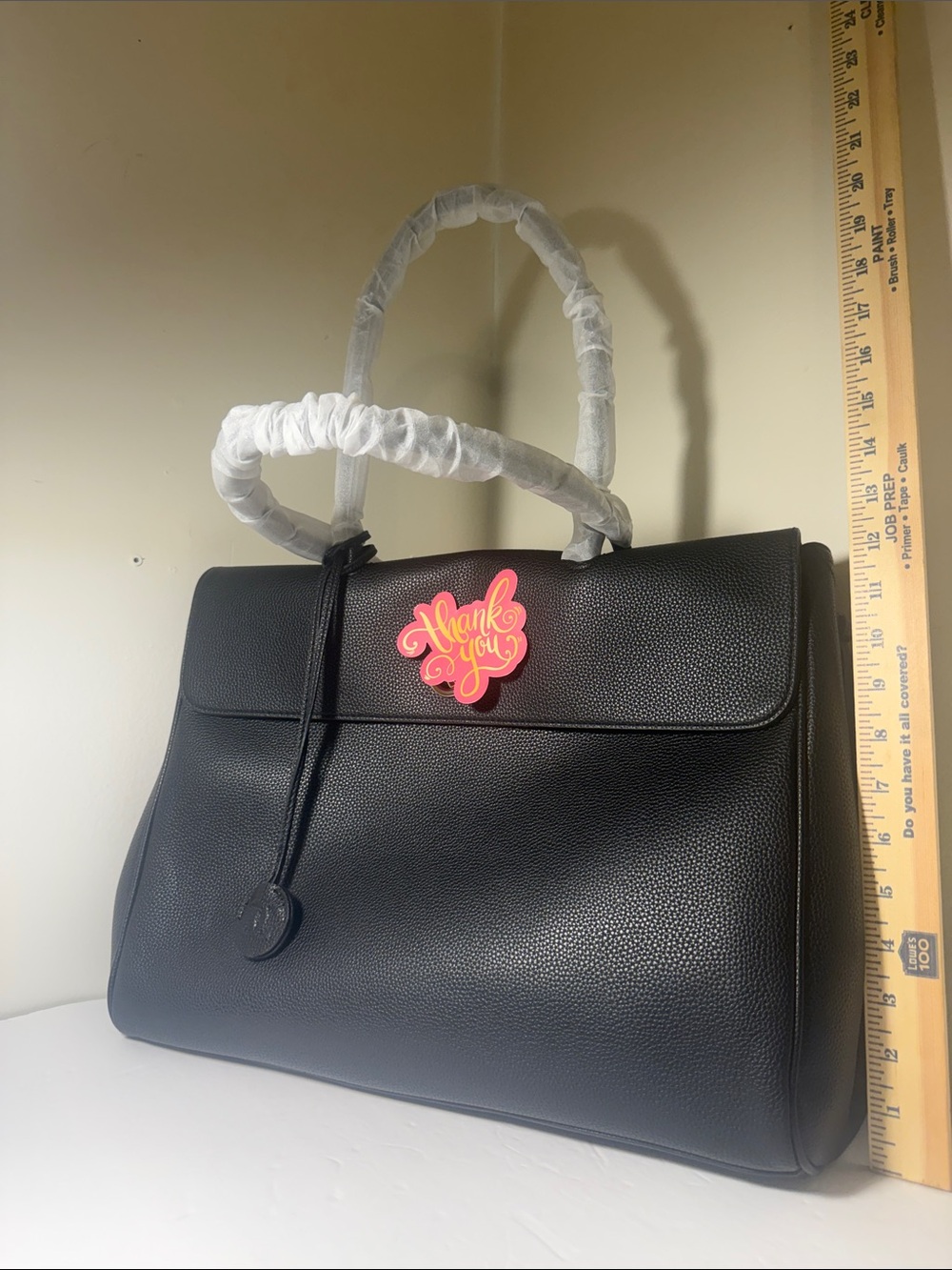 Classic Black Pebbled Satchel Handbag